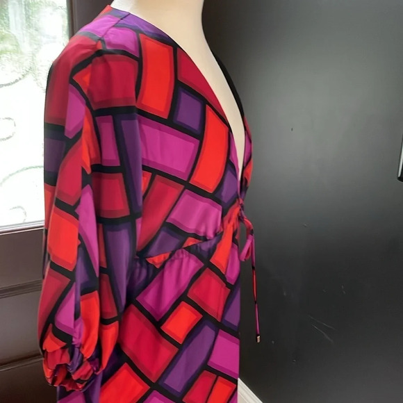 Alice & Trixie Geometric Print Silk Dress Size S - Picture 4 of 6